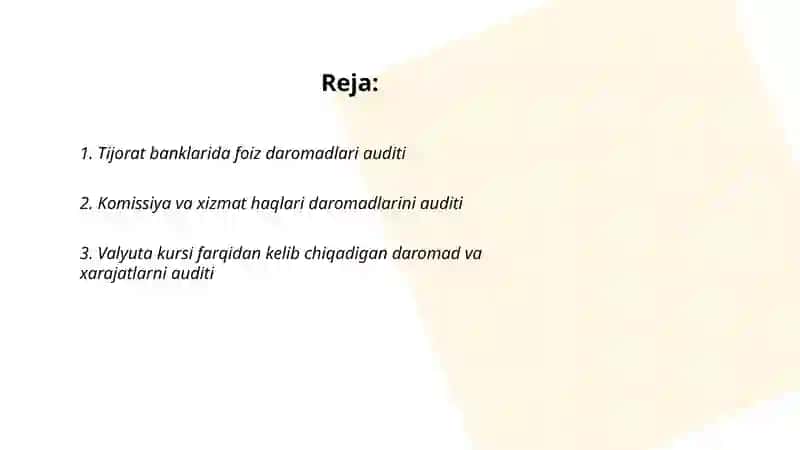 Foiz daromadlari auditi 2