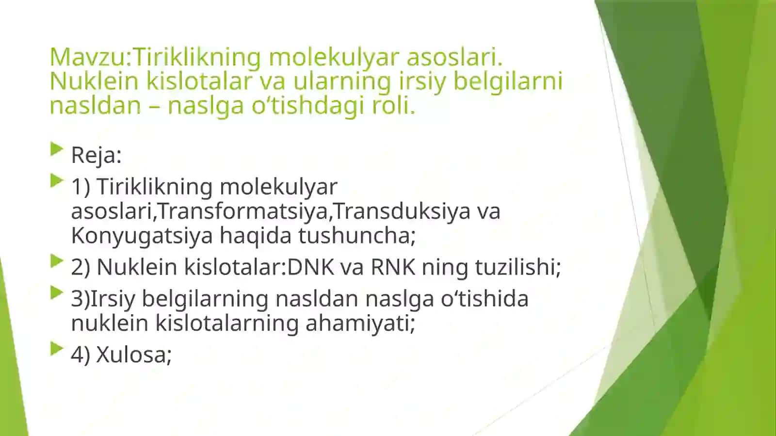 Tiriklikning molekulya rasoslari 2