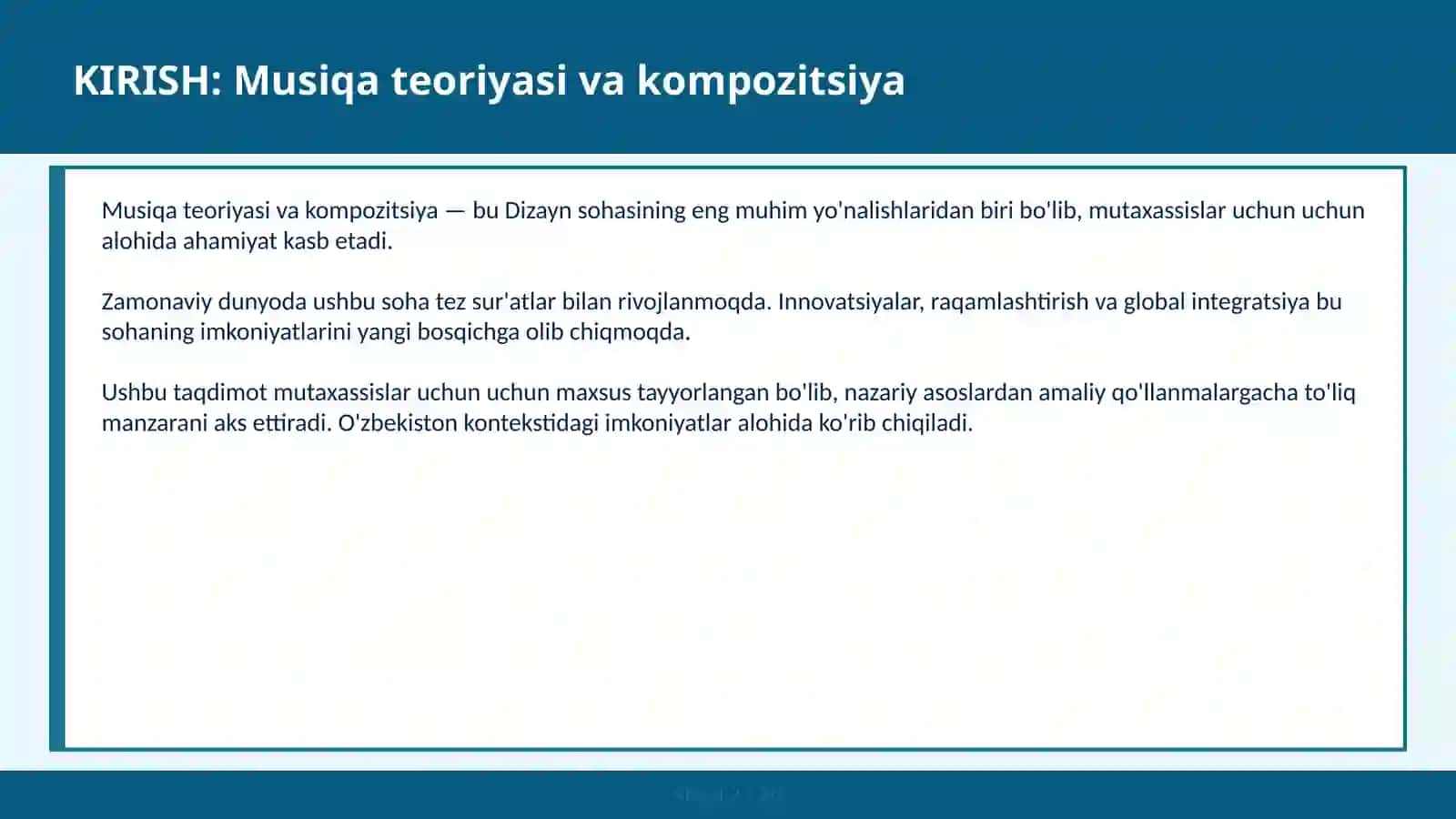 Musiqa teoriyasi va kompozitsiya 2