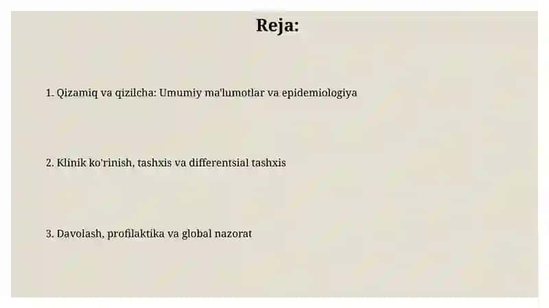 Qizamiq va qizilcha 2