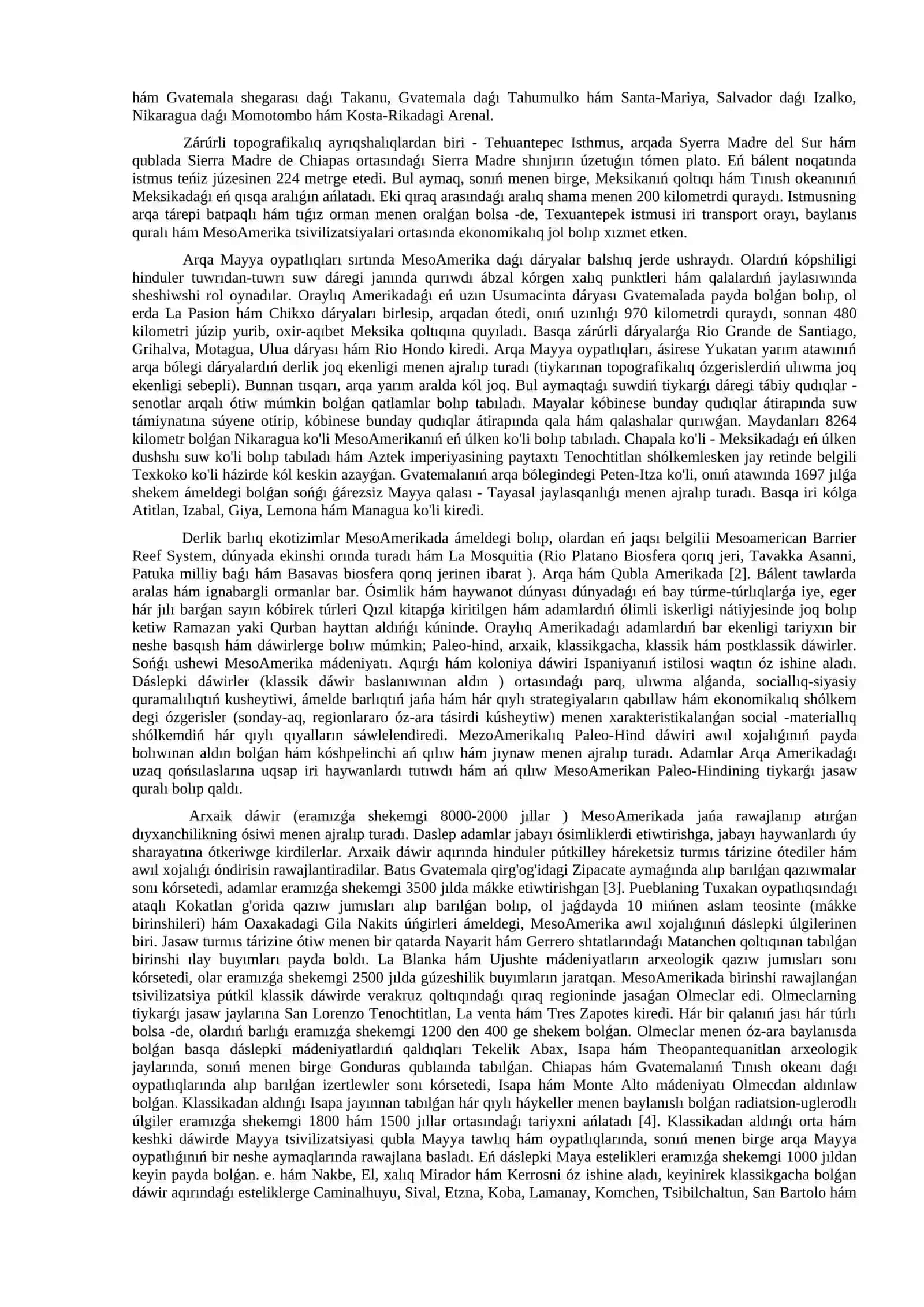 Áyyemgi Peru hám MezoAmerika arxeologiyası 2