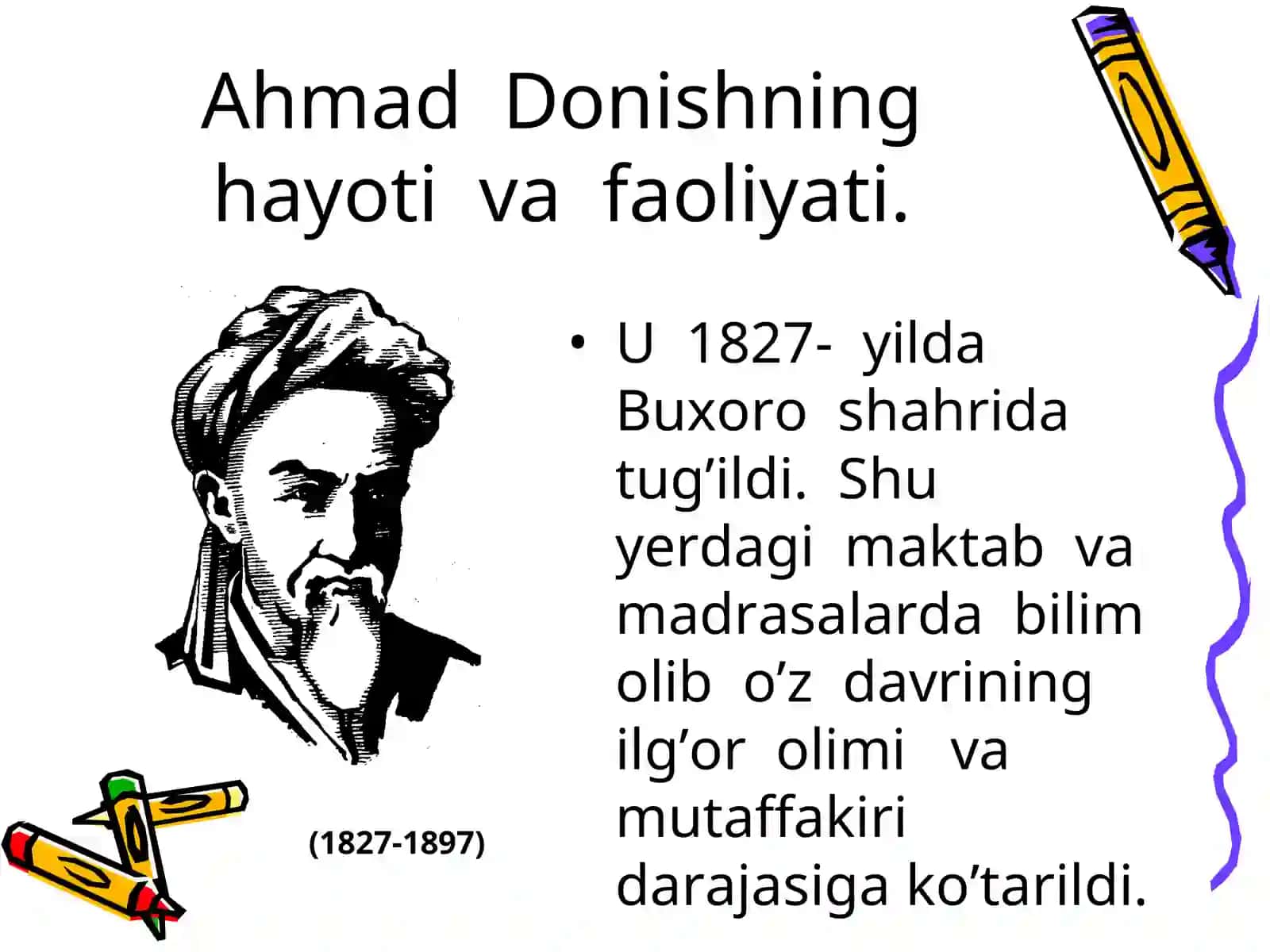 Ahmad Donishning hayoti va faoliyati 2
