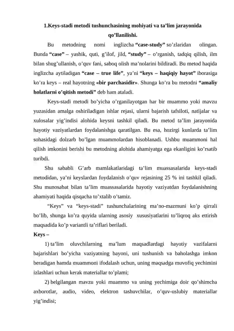 Keys Menejmentni G'arb Davlati Tajribasida 2