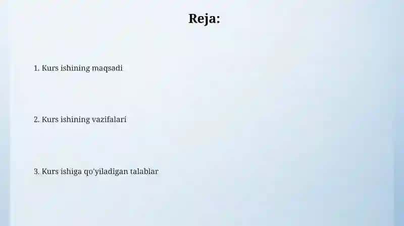 Kurs ishlarimaqsadi 2