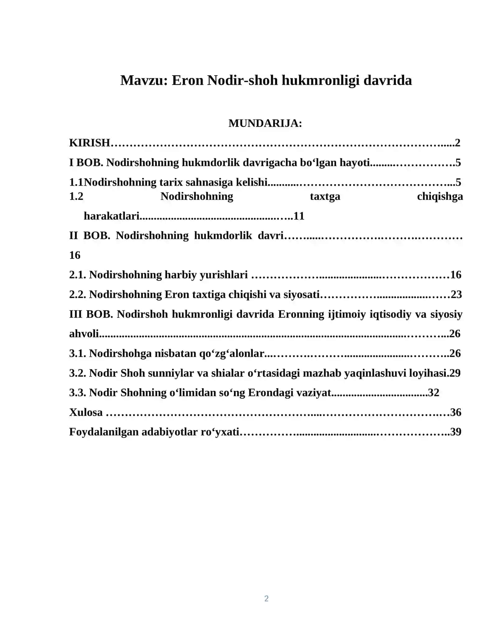 Eron Nodir-shoh hukmronligi davrida 2