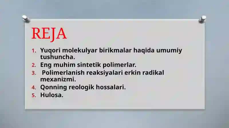 Yuqori molekulyar birikmalar eritmalarining xossalari. Qonning reologik xossalari 2