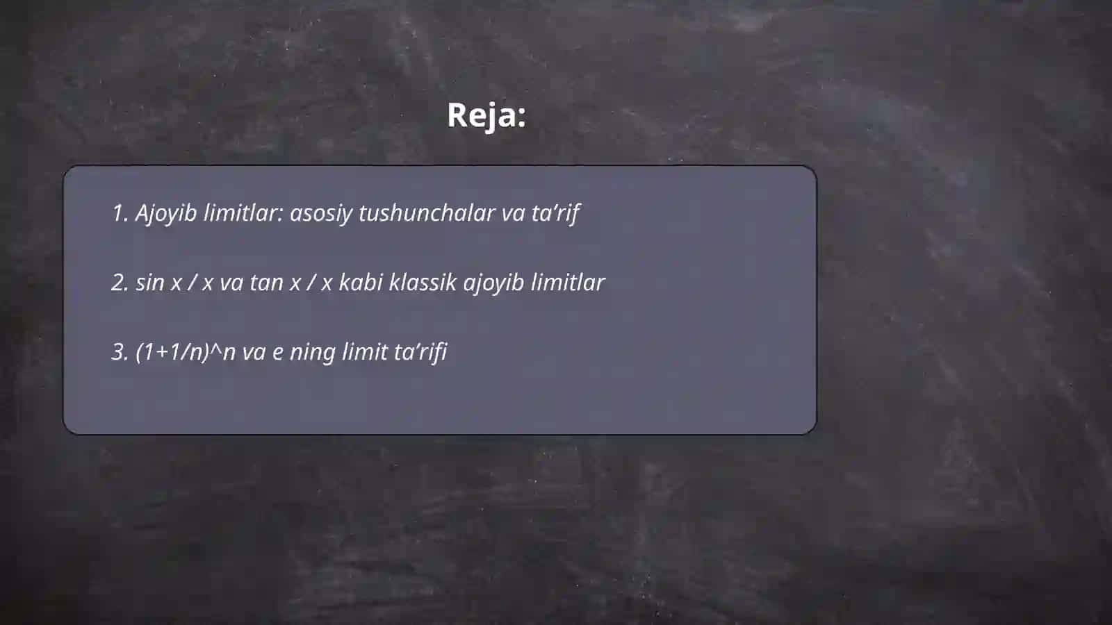 Ajoyib limitlar haqida.Limitlarning iqtisodga tadbiqi 2