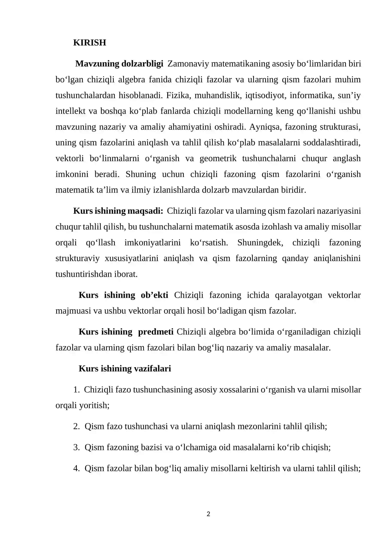 CHIZIQLI FAZONING QISM FAZOSI 2