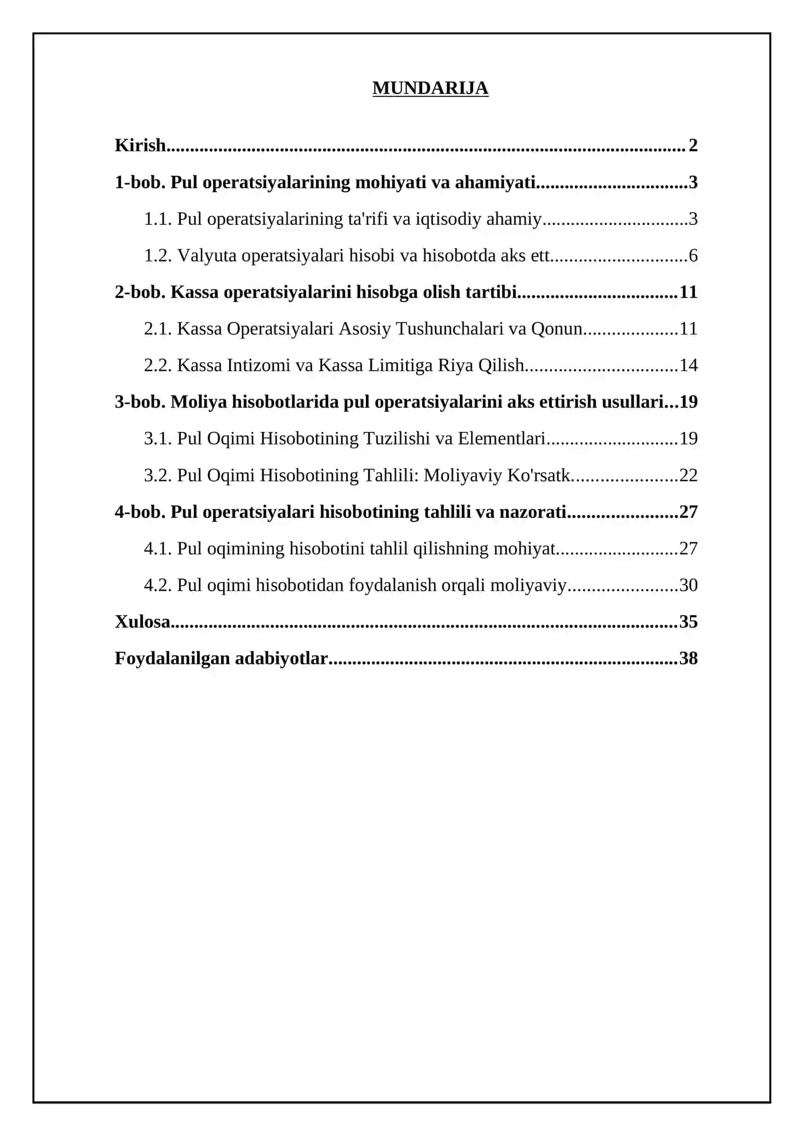 Kassa operatsiyalari natijalarini moliyaviy hisobotlarda aks ettirish 2