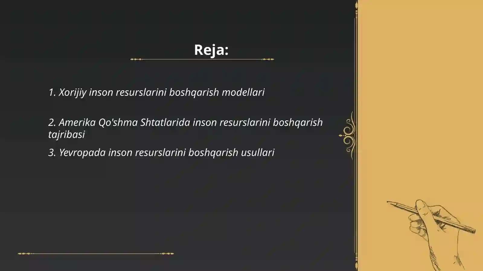 Xorijiy inson resurslarini boshqarish modellari 2