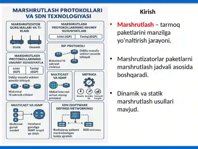 Marshrutlash protokollari va SDN texnologiyasi 2