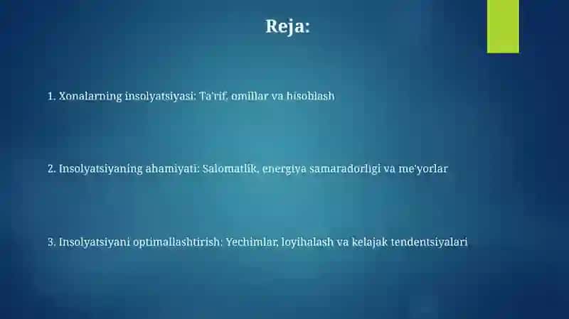 Xonalarning insolyatsiyasi 2