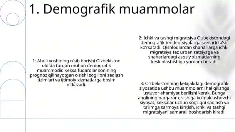 Oʻzbekistonda Demografik Siyosatning Istiqbolli YoʻNalishlari 2