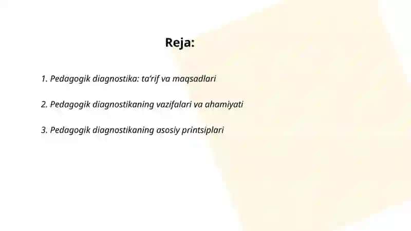 Pedagogik diagnostika 2