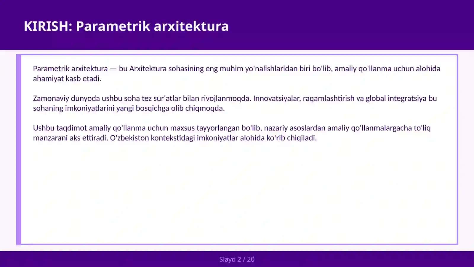 Parametrik arxitektura 2