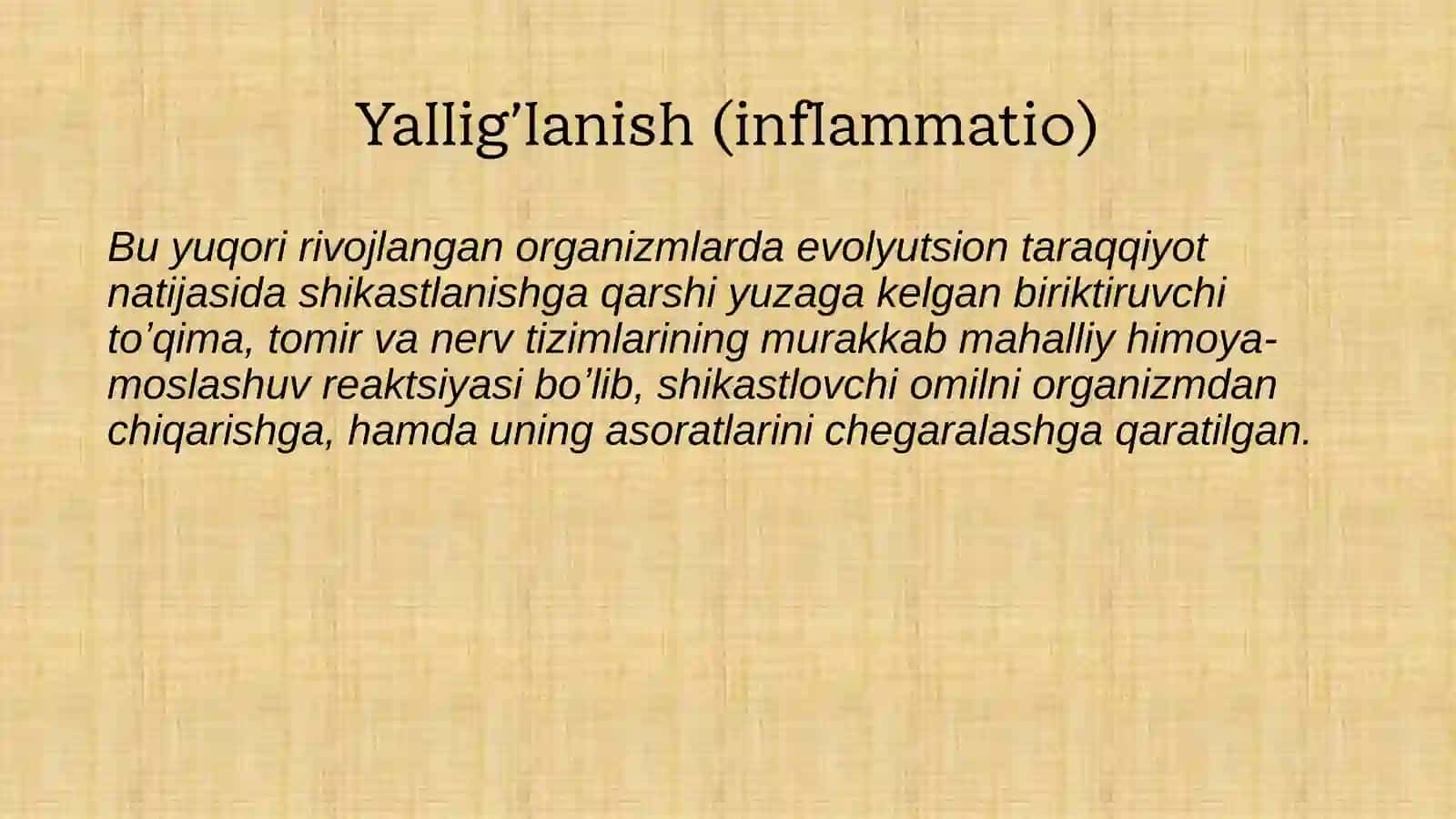 Yallig‘lanish patofiziologiyasi 2
