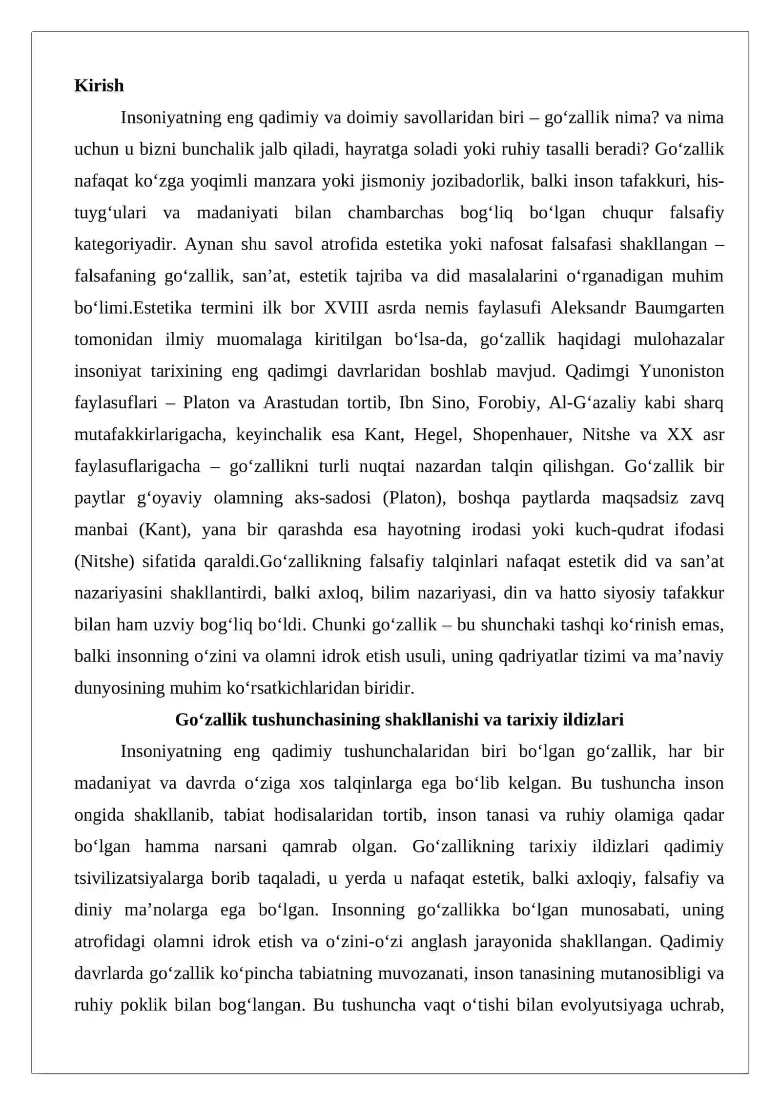 Go‘zallikning falsafiy talqinlari 2