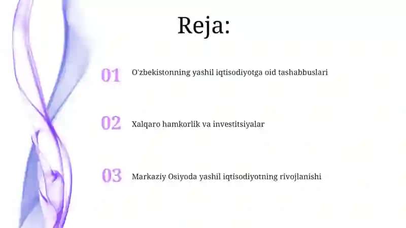 O'zbekistonning yashil iqtisodiyotga oid tashabbuslari 2