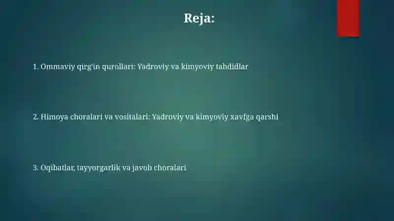 Ommaviy qirg'in qurollari va himoya choralari 2