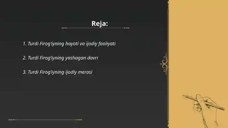 Turdi Firogʻiy hayoti 2