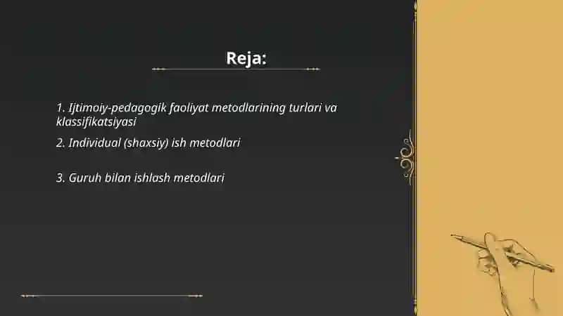 Ijtimoiy pedagogik faoliyat metodlari 2