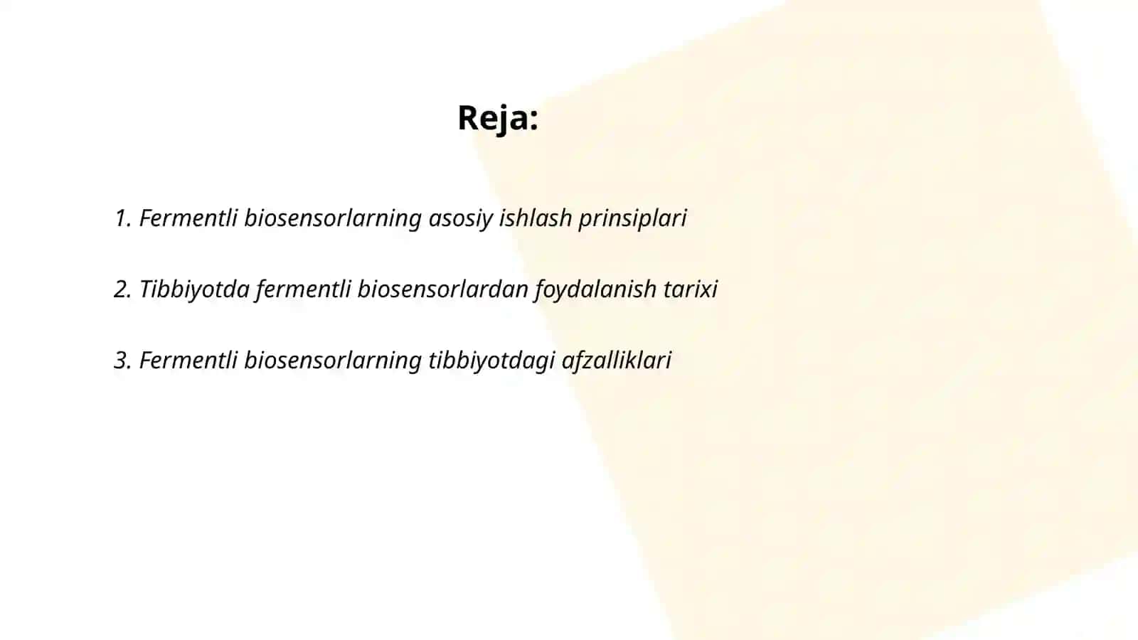 Fermentli biosensorlarning tibbiyotdagi ôrni 2