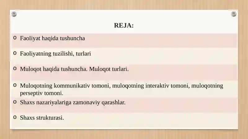 MAVZU.FAOLIYAT. MULOQOT. SHAXS(Maʻruza) 2