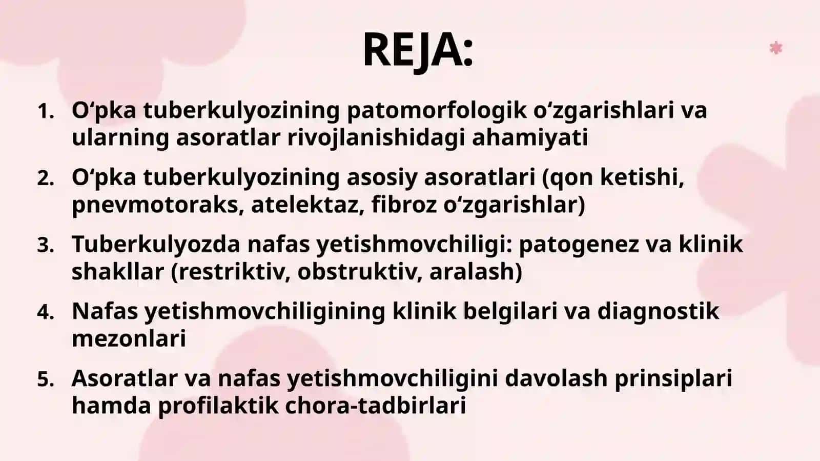 O‘pkatuberkulyozi asoratlari 2