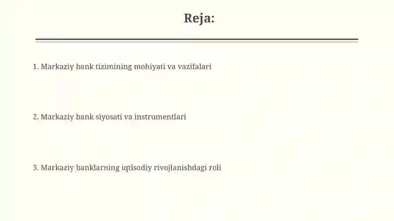 Markaziy bank tizimi 2