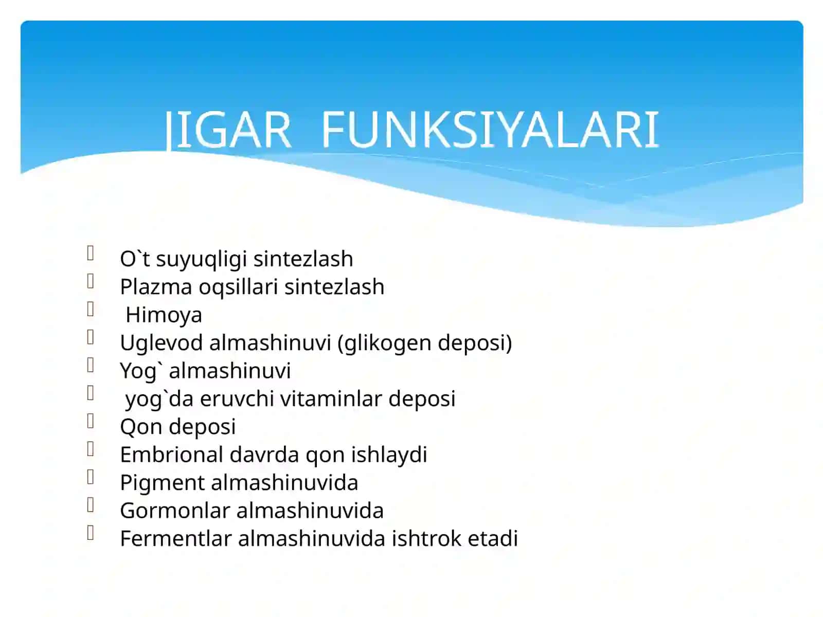 JIGAR, OSHQOZONOSTI BEZI, QORIN PARDA ANATOMIYASI 2