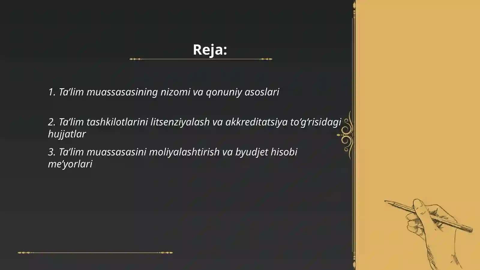 Ta’lim muassasasini boshqarishga doir huquqiy me’yoriy hujjatlar 2