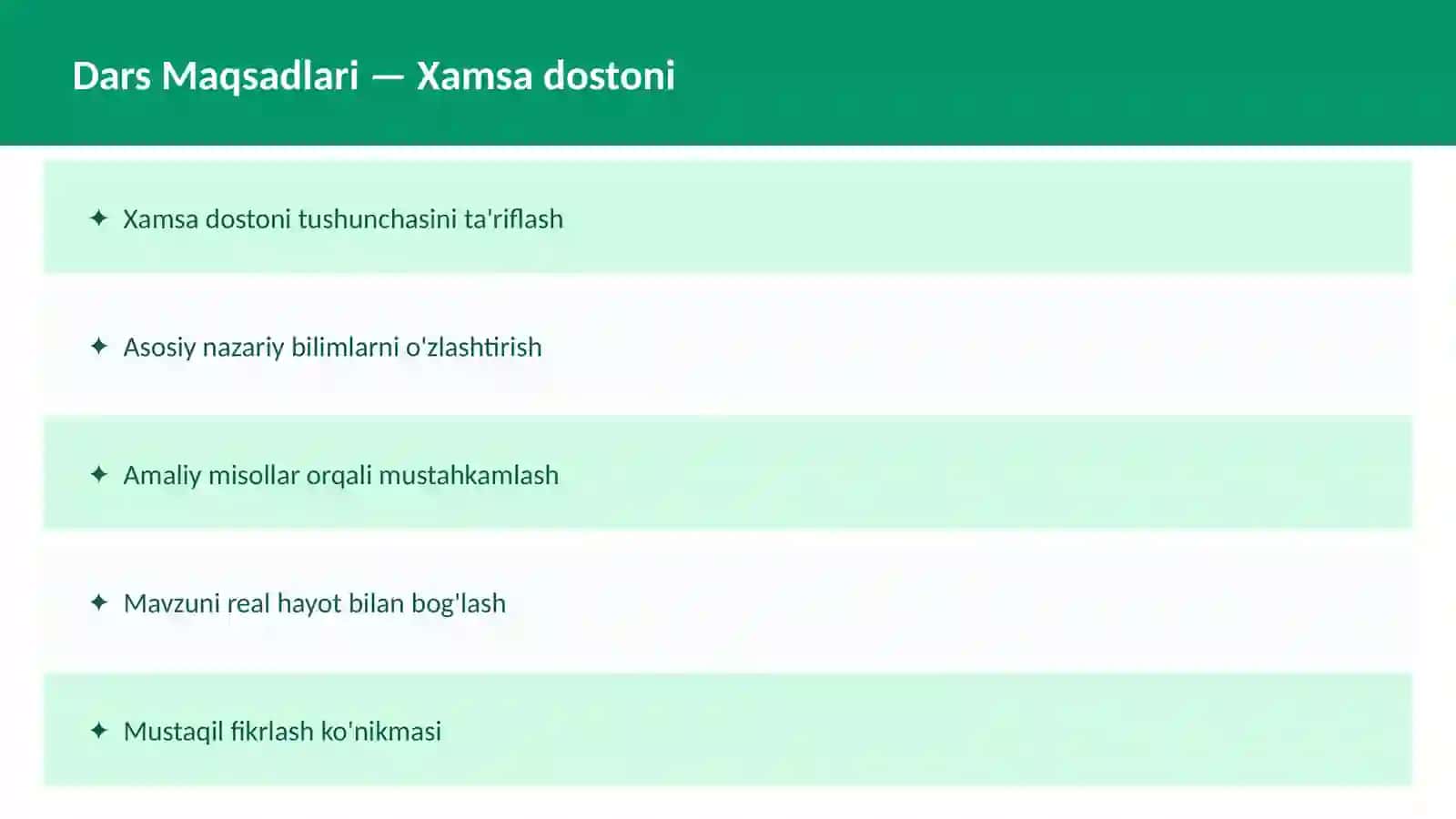 O'qituvchilar va talabalar uchun dars ishlanma 2