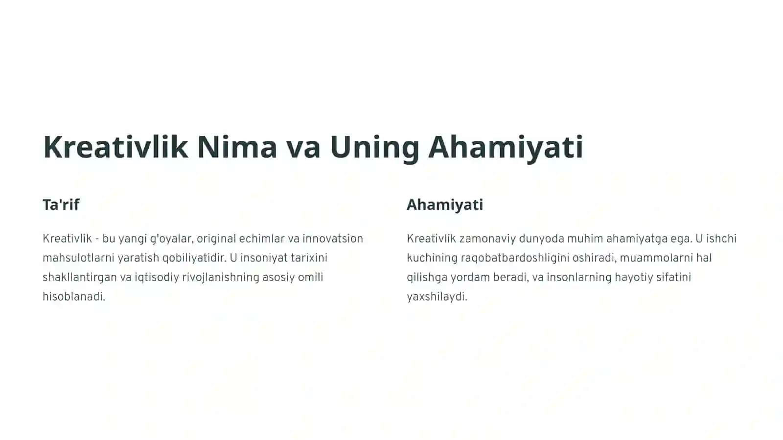 Kreativ Kompetensiyaning Mezonlari va Darajalari 2