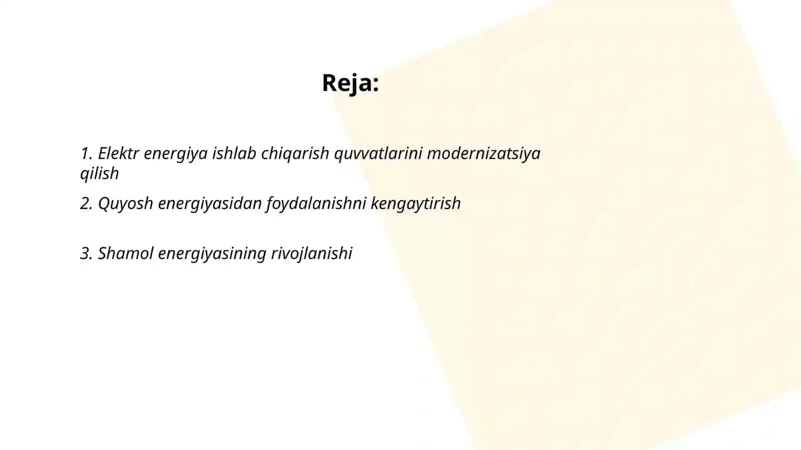 Elektr energiya ishlab chiqarish quvvatlari 2