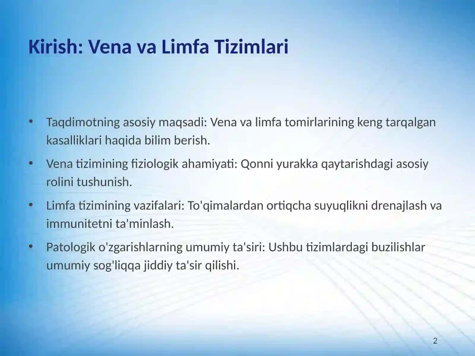 Vena va Limfa Tomirlari Patologiyasi: Qo'llanma 2