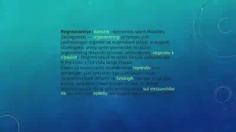 Regeneratsiya, Transplantatsiya va ularning turlari 2