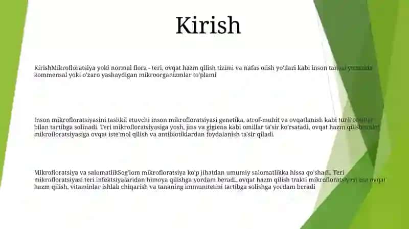 Inson Organiziming Mikroflorasi 2