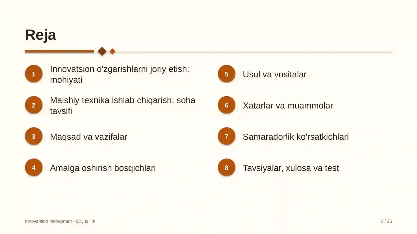 Maishiy texnika ishlab chiqarishda innovatsion o'zgarishlarni joriy etish 2