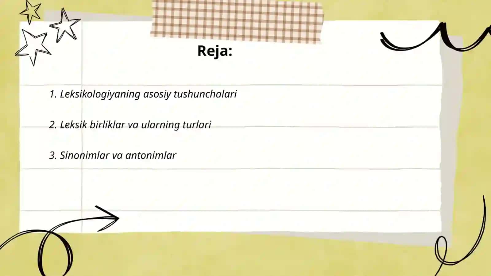 Tilning sathlari: Tilning leksik grammatik sathlari 2