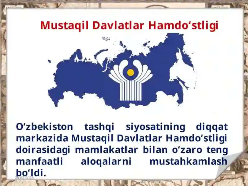 O‘zbekistonning mintaqaviy tashkilotlar doirasidako‘ptomonlama hamkorligi 2