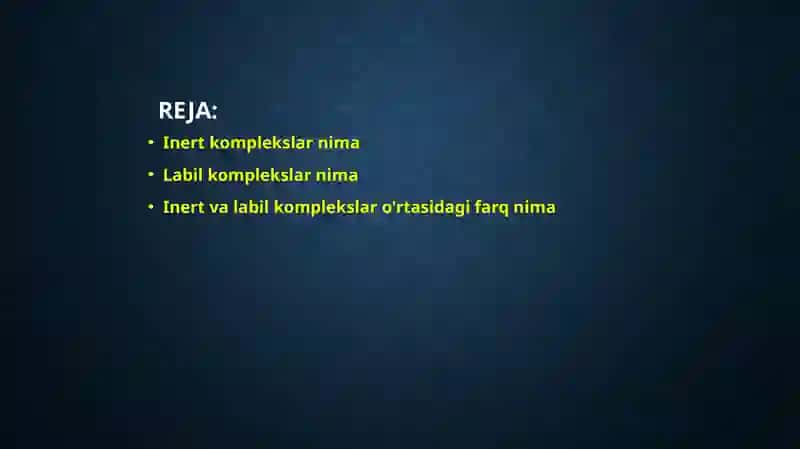 Kinetik inert va labil komplekslar 2