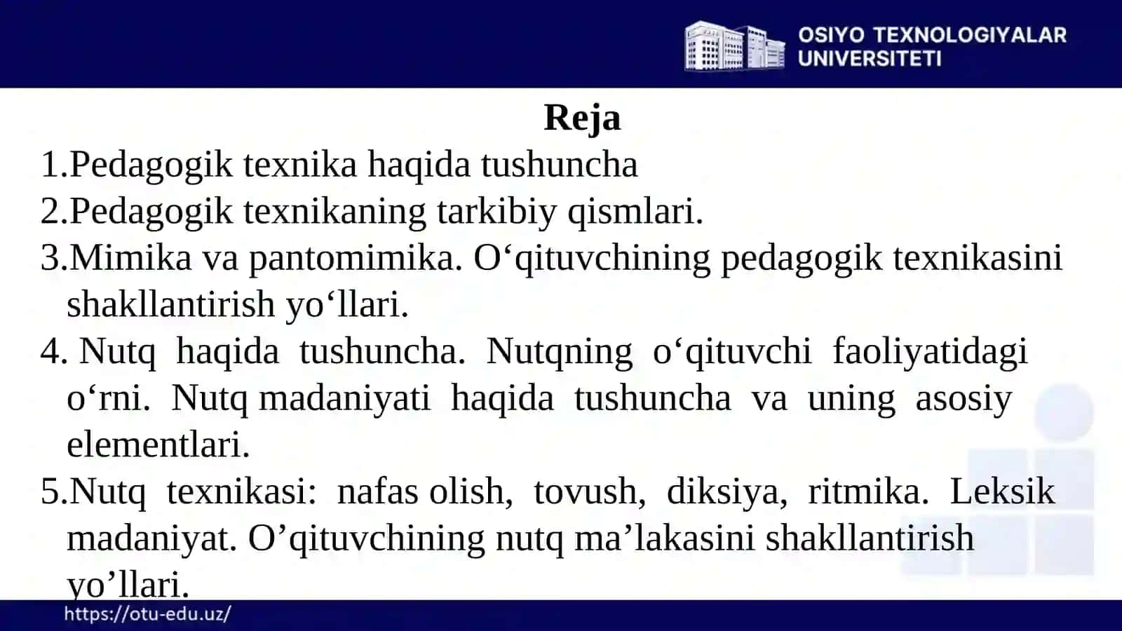 Pedagogik texnika va nutq madaniyati 2