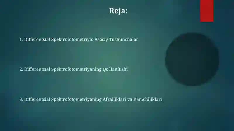 Differentsial Spektrofotometriya: Asosiy Tushunchalar 2