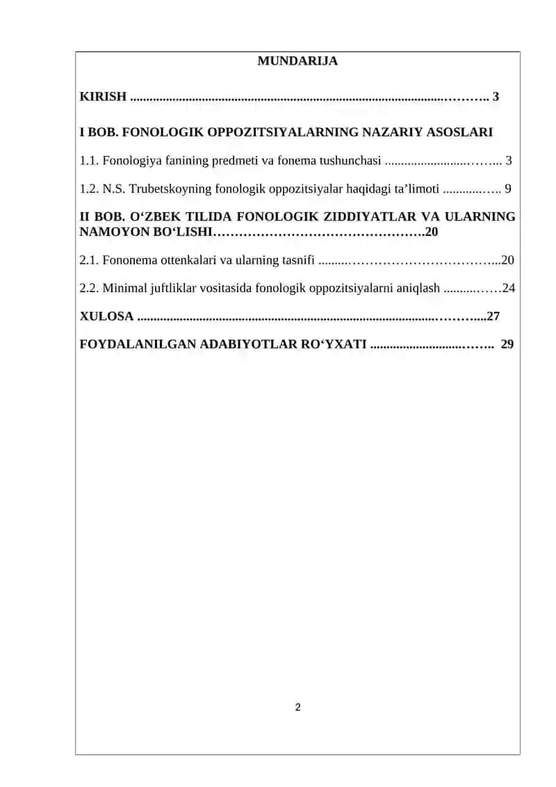 FONOLOGIK OPPOZITSIYALAR 2