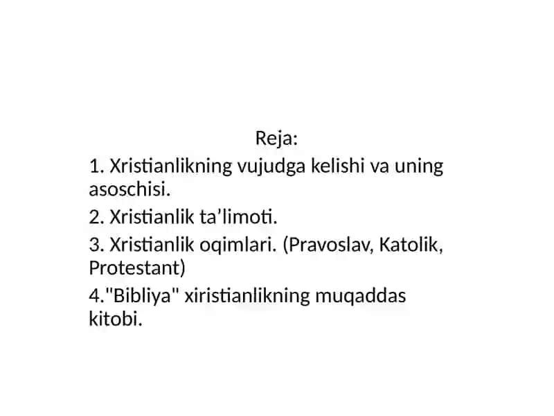 Xristianlikta'limoti va muqaddaskitoblari 2