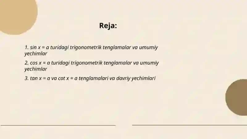Triganametrik tenglamalar 2
