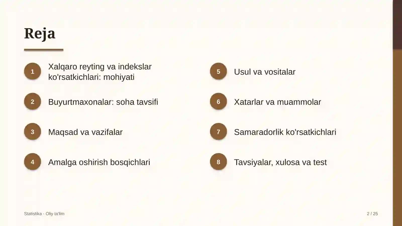 buyurtmaxonalarda xalqaro reyting va indekslar ko'rsatkichlari 3650 2