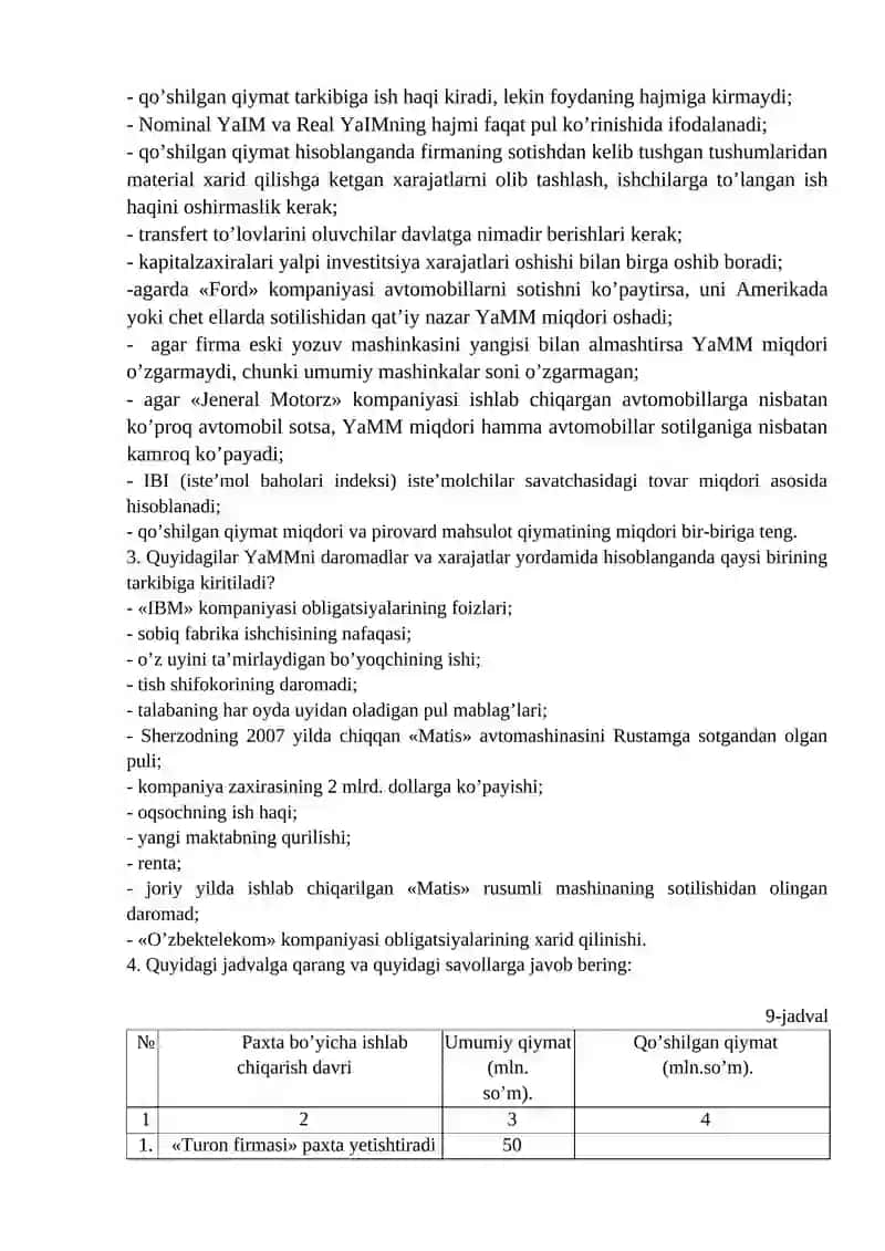 ASOSIY MAKROIQTISODIY KO‘RSATKICHLAR 2