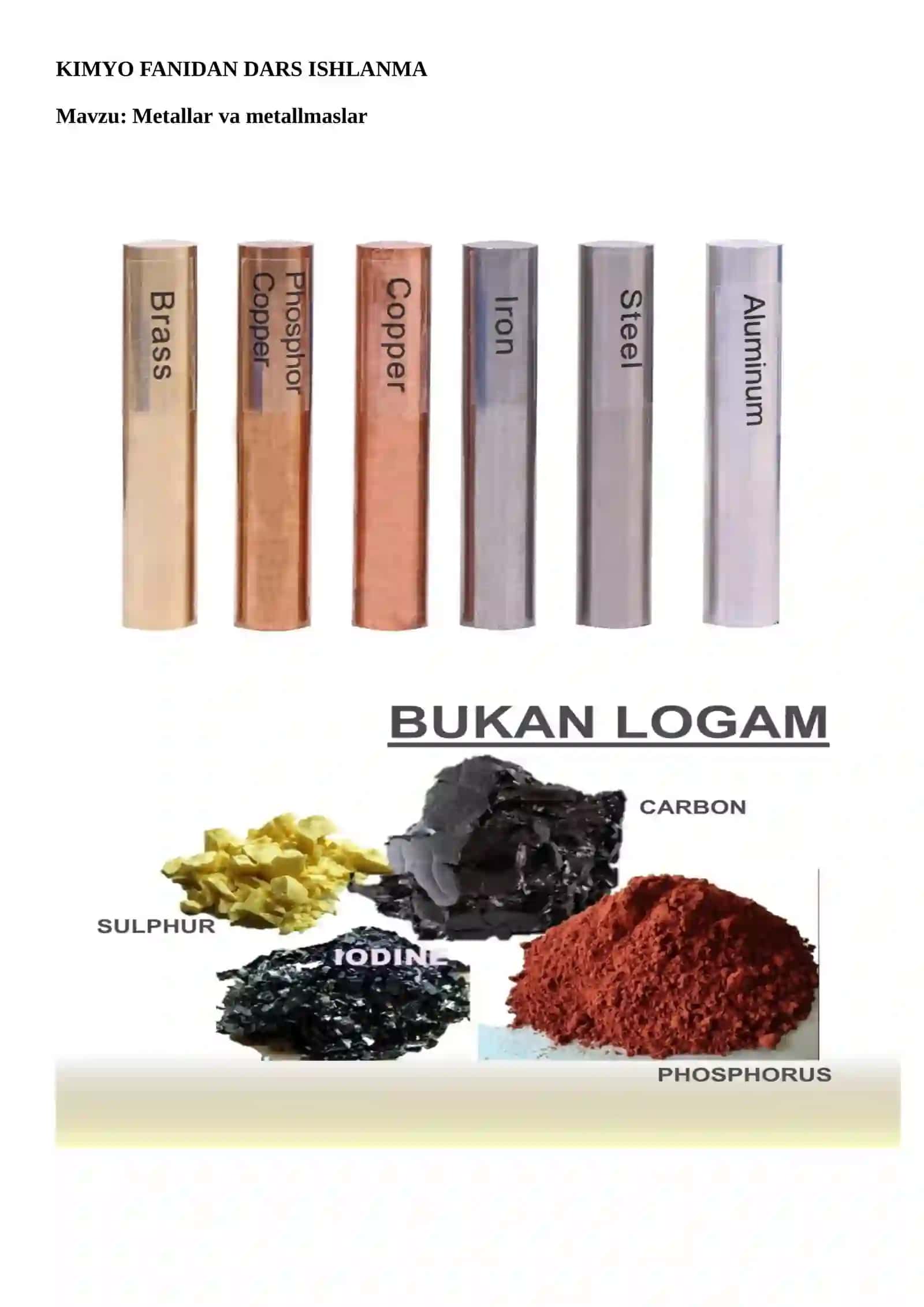 KIMYO FANIDAN DARS ISHLANMA 2