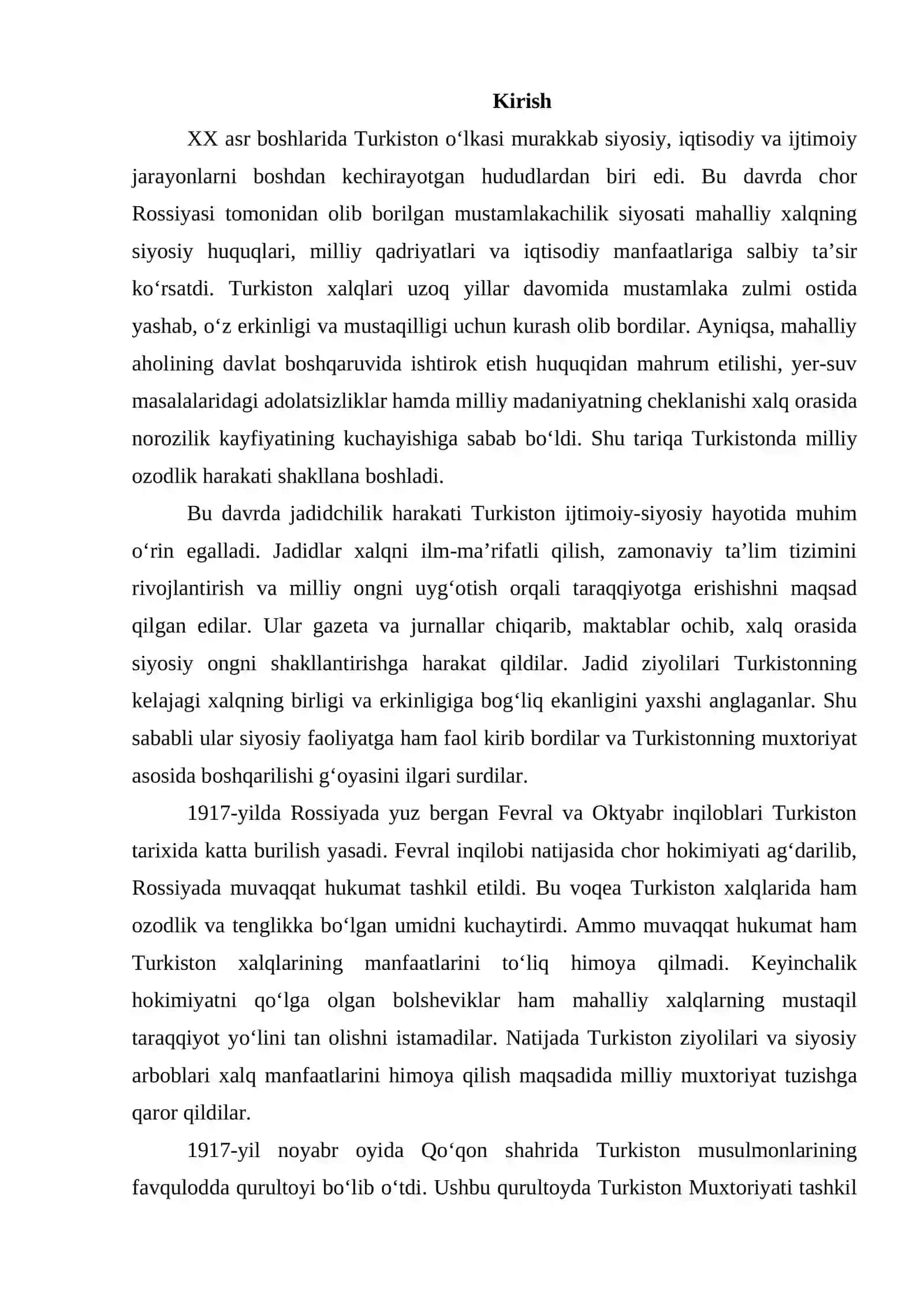 Turkiston muxtoriyati va uning tarixiy ahamiyati 2
